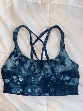 lululemon athletica Navy Tie-Dye Strappy Sports Bra